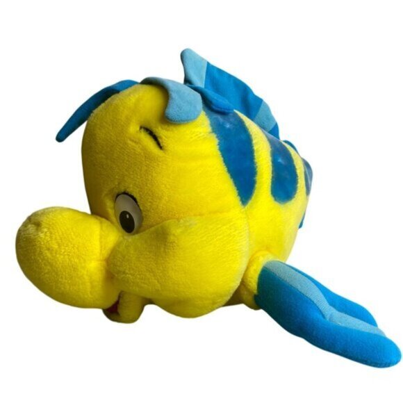 Vintage 90s Disney Flounder Plush Toy Fish Soft Stuffed Animal‎ 15" - Picture 1 of 4